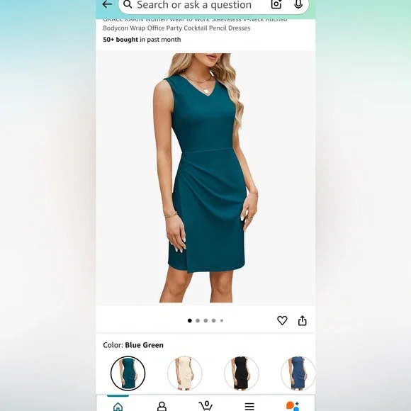 Grace Karin blue green dress - Picture 3 of 8